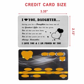Richesele Daughter Engraved Wallet Card - To My Daughter Gifts - Daughter Birthday Graduation Card - Happy Christmas Mothers Day Keepsake to Daughter