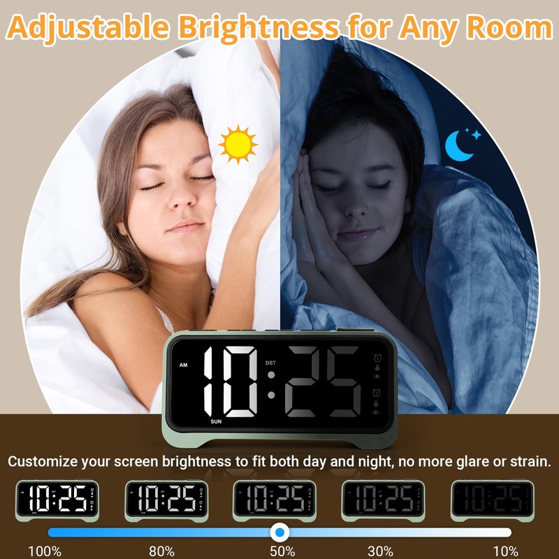 Loud Alarm Clock for Heavy Sleepers Adults, Vibrating Alarm Clock