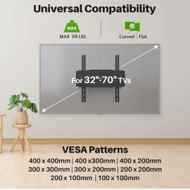 usx Full Motion TV Wall Mount 32-70" TVs up to 100lbs - tilt, swivel, articulating