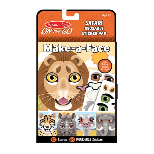 Melissa & Doug Make-a-Face Safari Reusable Sticker Pad
