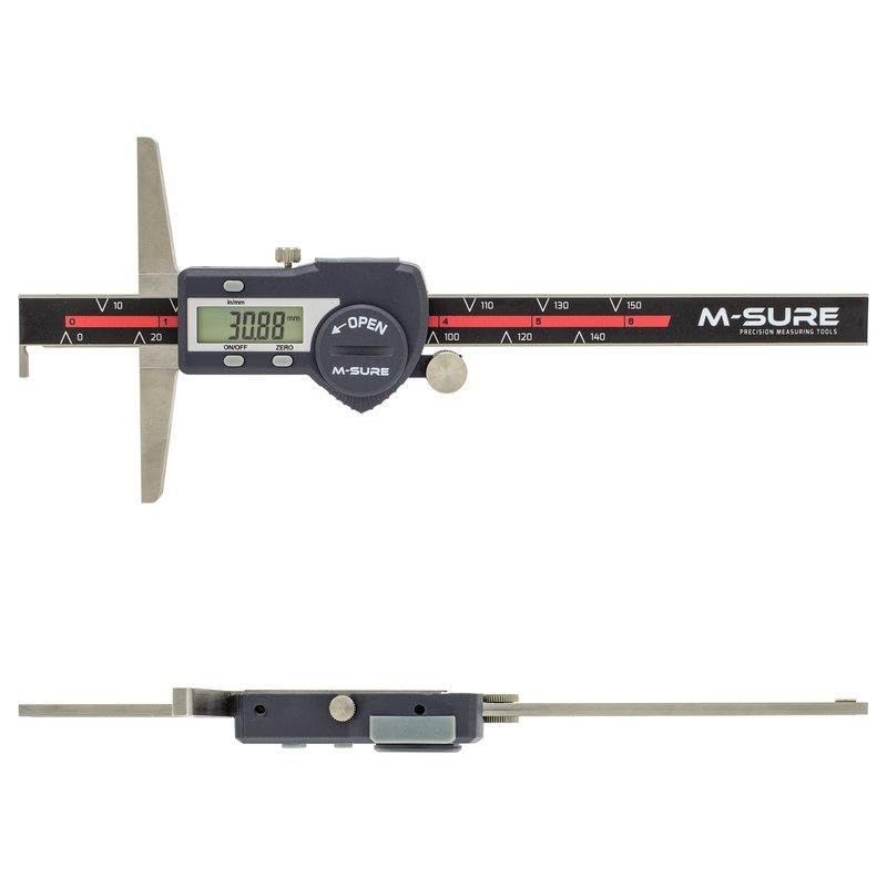 M-SURE MS-540-150 Digital Depth Gauge with Hook 0-150mm (0-6 inch)