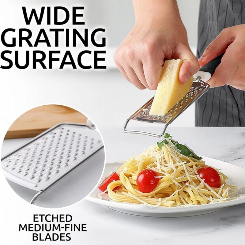 Zulay Kitchen Professional Cheese Grater Stainless Steel - 2 Pack