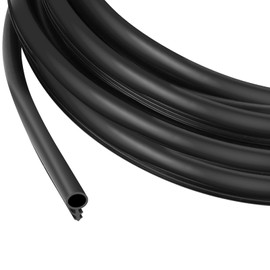 Windows Kerf Weather Stripping Seal Strip, Bulb Bubble Kerf Mount, TPE Flange Easily Applied to Door Frame Card Slot Installation (5/16" Bulb Diameter x 30' Long, Black)
