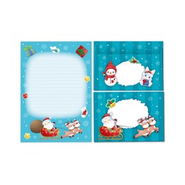 Christmas Santa Writing Paper Set as Letter Pad with Envelope for Kids Girls Boys Christmas Stationery (Pad A5 with 25 Sheets + 15 Envelopes)