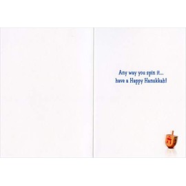 Pug with Dreidel Dog Hanukkah Card