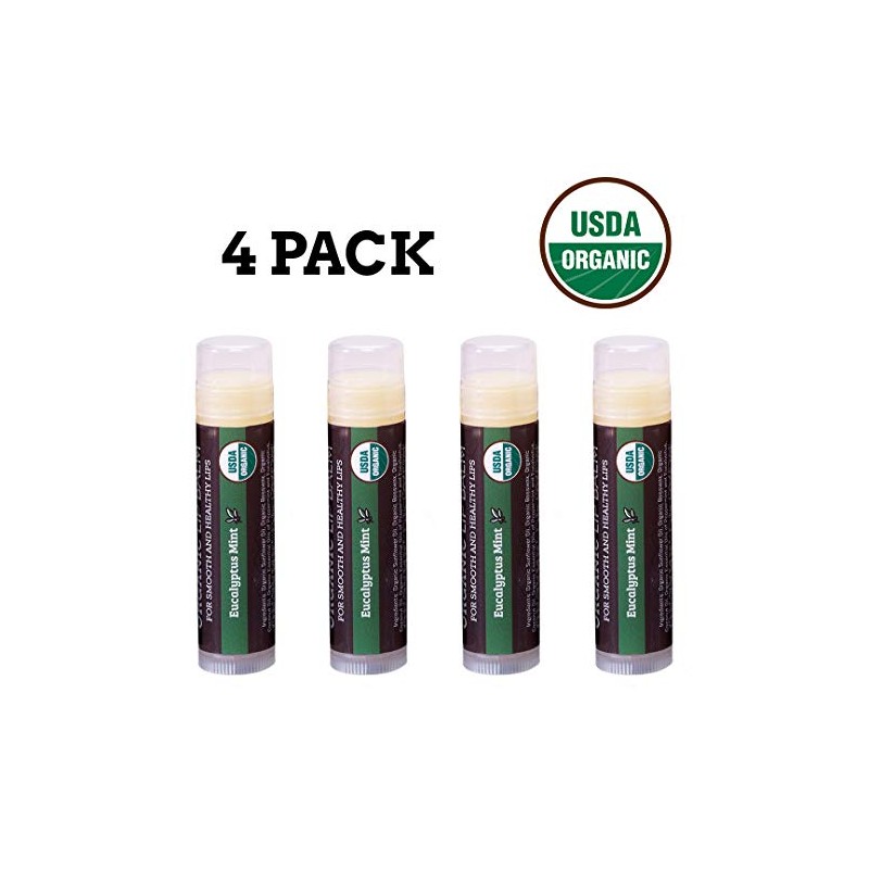 Bálsamo labial orgánico USDA de Earth's Daughter, paquete de 4
