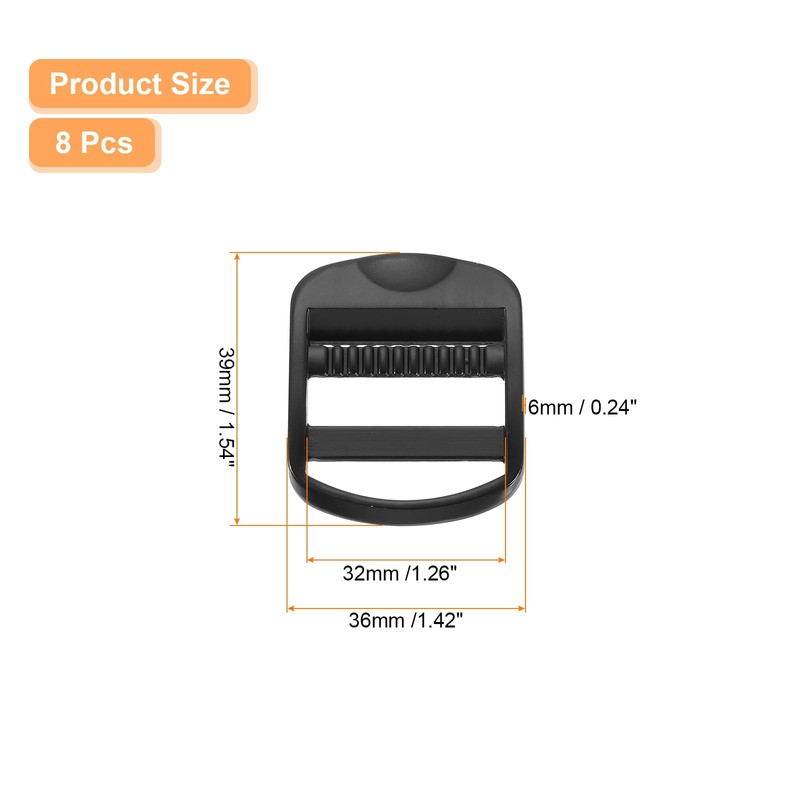 sourcing map Metal Ladder Lock Slider, 8Pcs 1 1/4" -