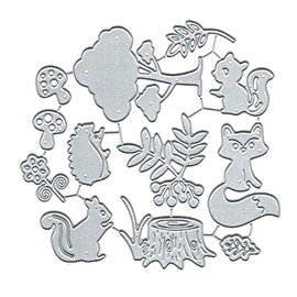 Forest Animals Fox Metal Die Cuts Dies Cutting, Forest Animals Cutting Dies Metal Cut Stencils DIY Scrapbooking Cards Decorative Embossing Paper Dies for Album Card Making Scrapbooking