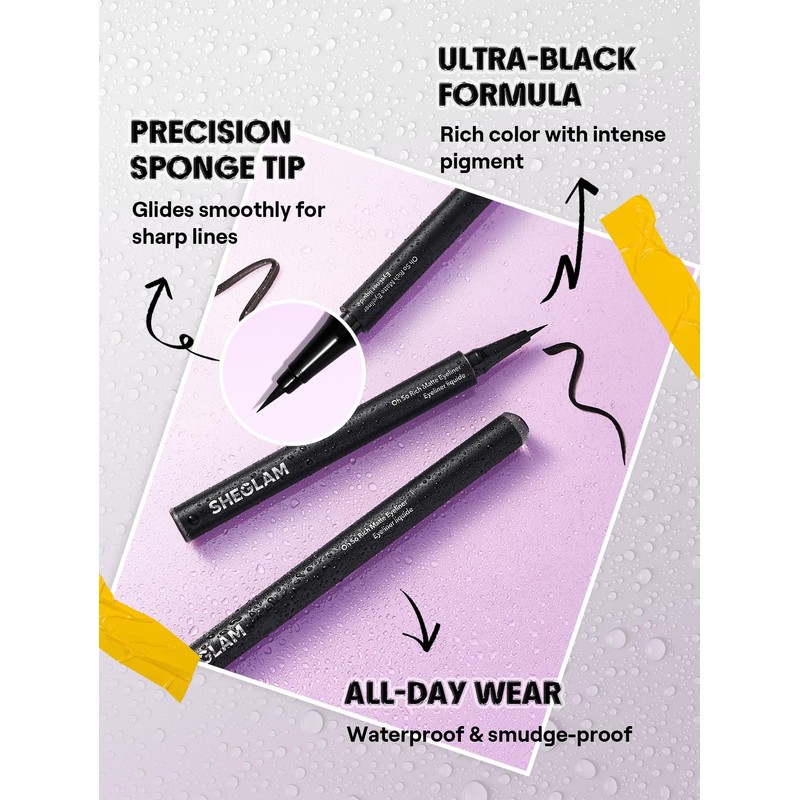 SHEGLAM Oh So Rich Matte Eyeliner Waterproof Smudgeproof Longwearing Liquid