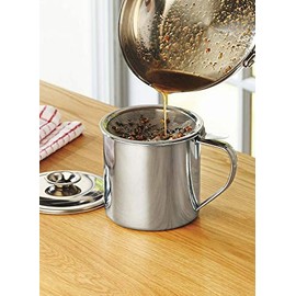 Old Home Kitchen Stainless Steel Oil Storage Oil Keeper Fryer's Friend
