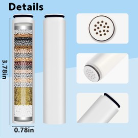 4 Pack Replacement Filters Compatible With Cobbe® Handheld Shower Head,Water Filter For Water Softening,Removes Chlorine(White)