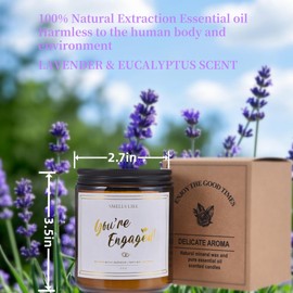 Engagement Candle for Couples, 7oz Lavender Scented Candle for Her, Bridal Shower Gifts for Newly Engaged Couples, You are Engaged Wedding Candles for Women, Bride to Be