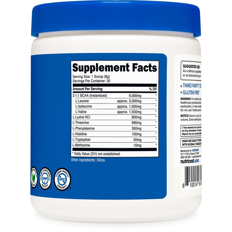 Nutricost EAA Powder 30 Servings (Unflavored) - Essential Amino Acids