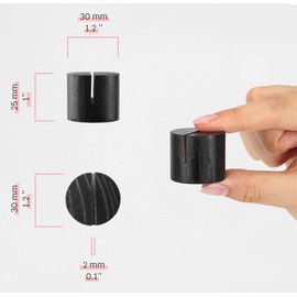 20 Pack Mini Wood Table Number Holders with 25Pcs Kraft Paper Place Cards - Place Card Holders, Dinner Table Card Holders, Name Card Holders for Tables, Wooden Picture and Sign Holder (Black)