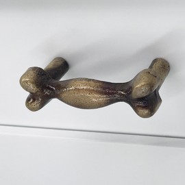 Antique Hardware Depot – 2.4” Dog Bone Handle - Animal Farmhouse Style Cabinet Pull - Rustic Bronze Iron Vintage Dresser & Door Knob Handle- Includes All mounting Hardware - HN716 - Qty