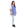 Ladies Polka Dot Design With Piping Tabard Apron Overalls Front