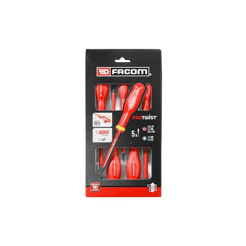 FACOM - Set of 5 Protwist Insulated Screwdrivers 1000V -
