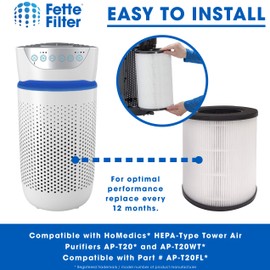 Fette Filter - Air Purifier Filter Replacement Compatible with HomeMedics AP-T20 and AP-20WT Tower Air Purifiers Compare to Part # AP-T20FL - Pack of 1