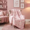 Breling Pink Floral Quilted Throw Blanket 50 x 60 Inch