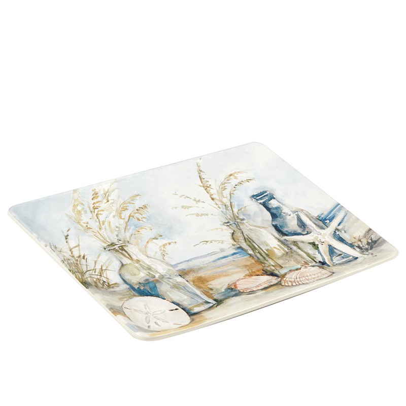Certified International Coastal Landscape Rectangular Platter 14" x 10", Multicolor,