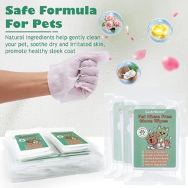 CuteBone Pet Glove Wipes - Dual-Sided Grooming Gloves with Wipes, Gentle and Effective Cleaning for Dogs, Removes Dirt, Fur, and Dander, Convenient and Mess-Free Grooming Solution, 18 Count
