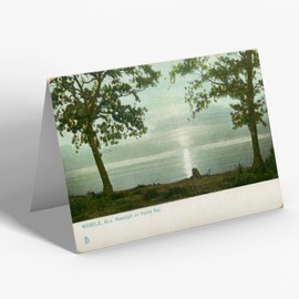 GREETING CARD - Vintage Alabama USA - Mobile. Moonlight on Mobile Bay (b)