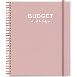 Budget Planner & Monthly Bill Organizer with Pockets. Expense Tracker Notebook, Budgeting Journal and Financial Planner Budget Book to Control Your Money, PP Cover, 8" x 9.5" – Rose