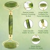 SANBREVE Rodillo Masaje Facial De Jade Gua Sha Rejuvenece Kit