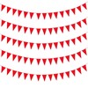 40M Bunting Banner, Red Bunting Flags Fabric Pennant Banner Triangle