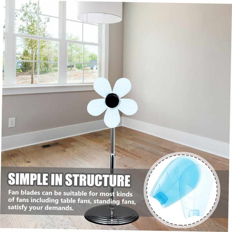 SHOWERORO 5pcs Plastic Fan Blades Durable Replacement Parts for Table