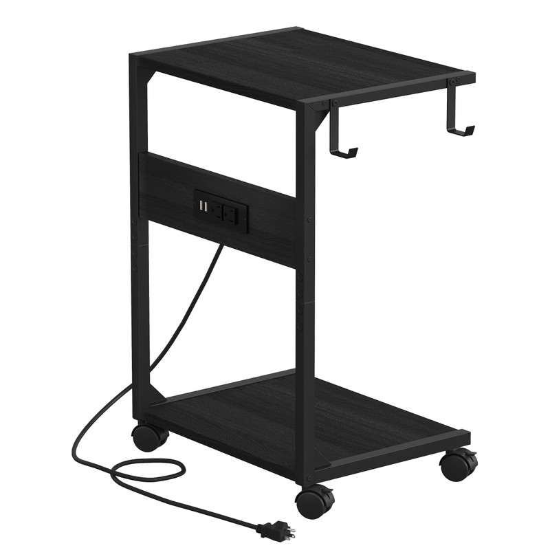 Akxomel 2 Tier Computer Tower Stand with Charging Station, 11.8"D