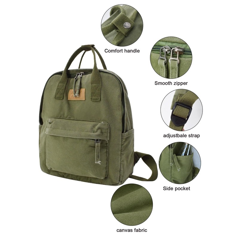 TeeYee Canvas Backpack Women's Backpack with Handle Large Capacity Girls