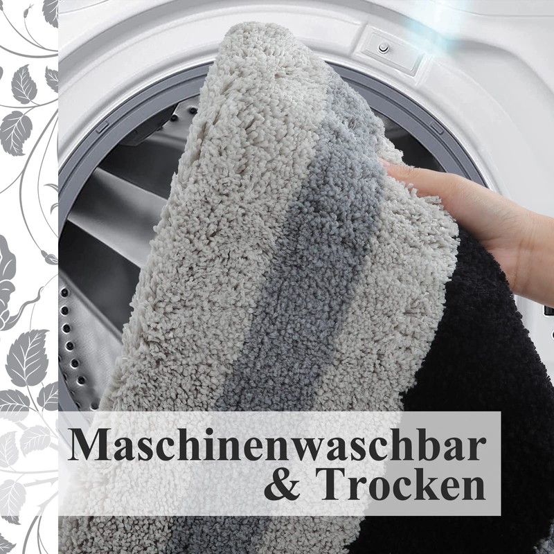 Homaxy Non-Slip Bathroom Rug Soft High-Pile Microfibre Bath Mat Absorbent
