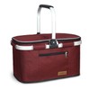 LIQING 35L Large Picnic Basket 2 Layers of Internal Pockets