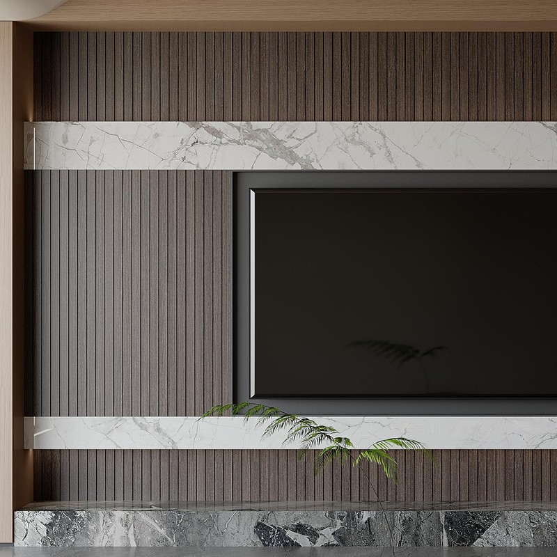Yutianli PVC Slat Wall Panel Peel and Stick 118"x 15.7"