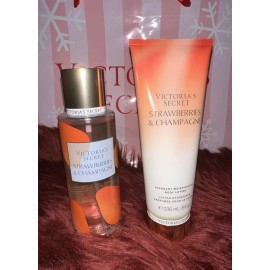 Victoria's Secret Strawberries & Champagne  Fragrance Body Mist/Lotion Set