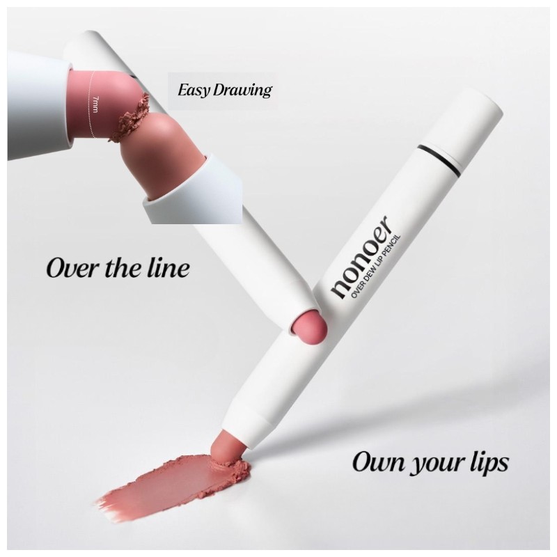 NONORE Over Dew Lip Pencil 4ml, Color:002 Suede Rosy Brown