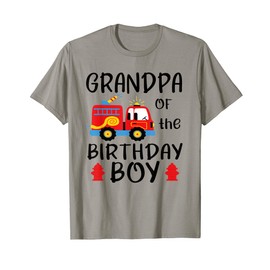 Grandpa Birthday Boy Fire Truck Toddler Firefighter Party T-Shirt