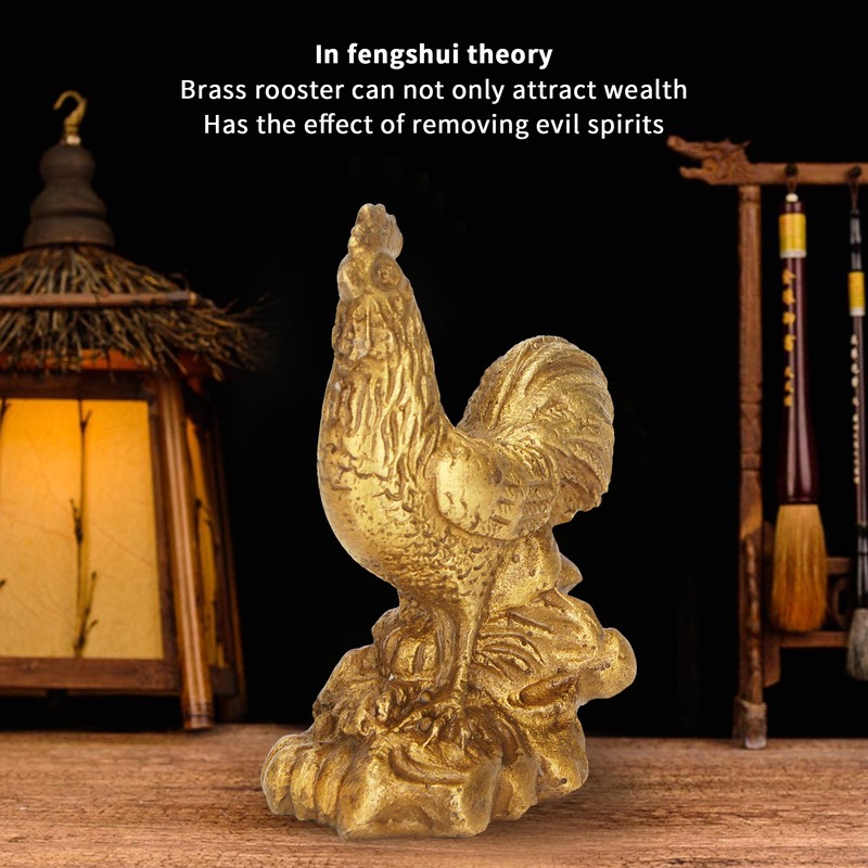 Rooster Statue Brass Chinese Home Handicraft Ornaments Rooster Sculpture Figurine