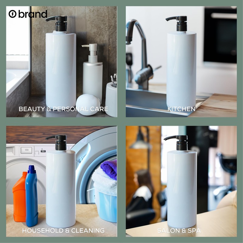 Shampoo/Conditioner Pumps, 2 Pack, for 1 Liter Bottles, 28/410 (Black)