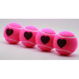 Price's 1 x 4 tennis ball tube with Heart Motif (Pink)