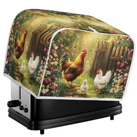 Rerteryuro Toaster Cover 4 Slice Chicken Dust-proof Small Appliance Covers for Kitchen Counter Decoration Toaster Covers Accessories Protection