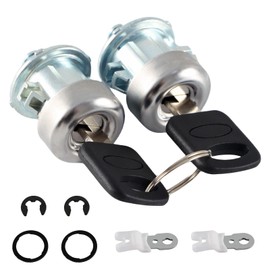 KPALAG 1 Pair of Door Lock Cylinder with Keys Set Compatible with Ford F150 F250 F350 F450 F550 Super Duty Excursion Explorer Freestar,Replace＃:7C3Z1521990A,7C3Z-1521990-A