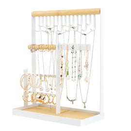 VFANDV Jewellery Stand, Jewellery Holder, Jewellery Tree Chain Holder with Storage Base, Jewellery Storage, Chain Holder, Jewellery Stand, Chain Storage Stand for Necklaces, Bracelets, Rings, White