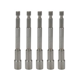 Rannb Hex Shank Magnetic Power Nut Driver Bit Set 7mm Hex Socket 4" Length Hex Driver Bits-5pcs