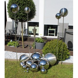 Stainless Steel Decorative Ball 1 Piece Diameter 25 cm Brushed Silver Matt