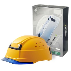 Midori Anzen Flat Met 3 Folding Portable Helmet, ABS, SCT29B with KP, Boxed, Yellow/Blue