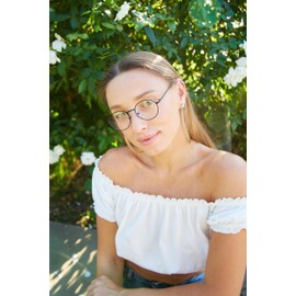 Round Retro Vintage Circle Style Sunglasses Colored Metal Frame OWL (070_Black_Clear, PC Lens)