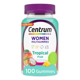 Centrum Women MultiGummies Vitaminas C D3 B12 Biotina y Zinc para Energía Inmunidad y Belleza Sabor Tropical Natural Sin Gluten ni Gelatina 100 Gomitas​