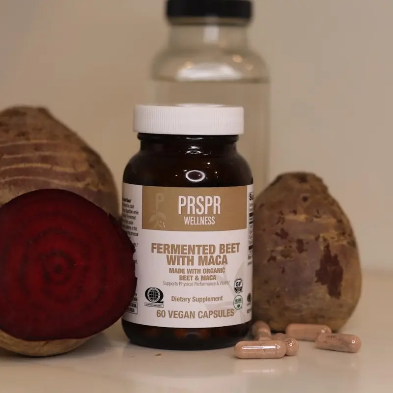 Fermented Beetroot & Maca Root Capsules for Energy, Stamina &